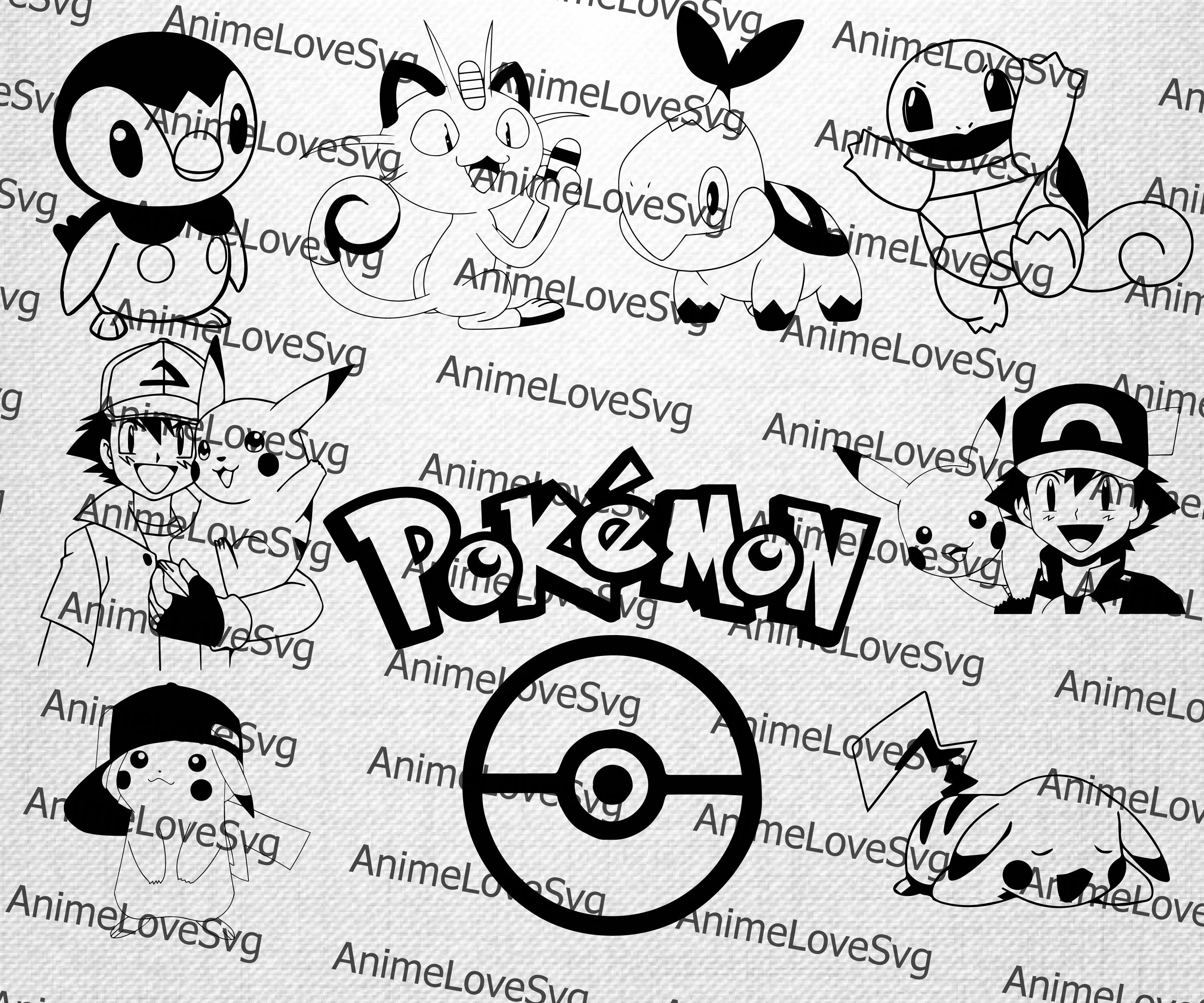 Download Anime svg/pokemon svg/ pokemon outline/ pokemon cricut | Etsy