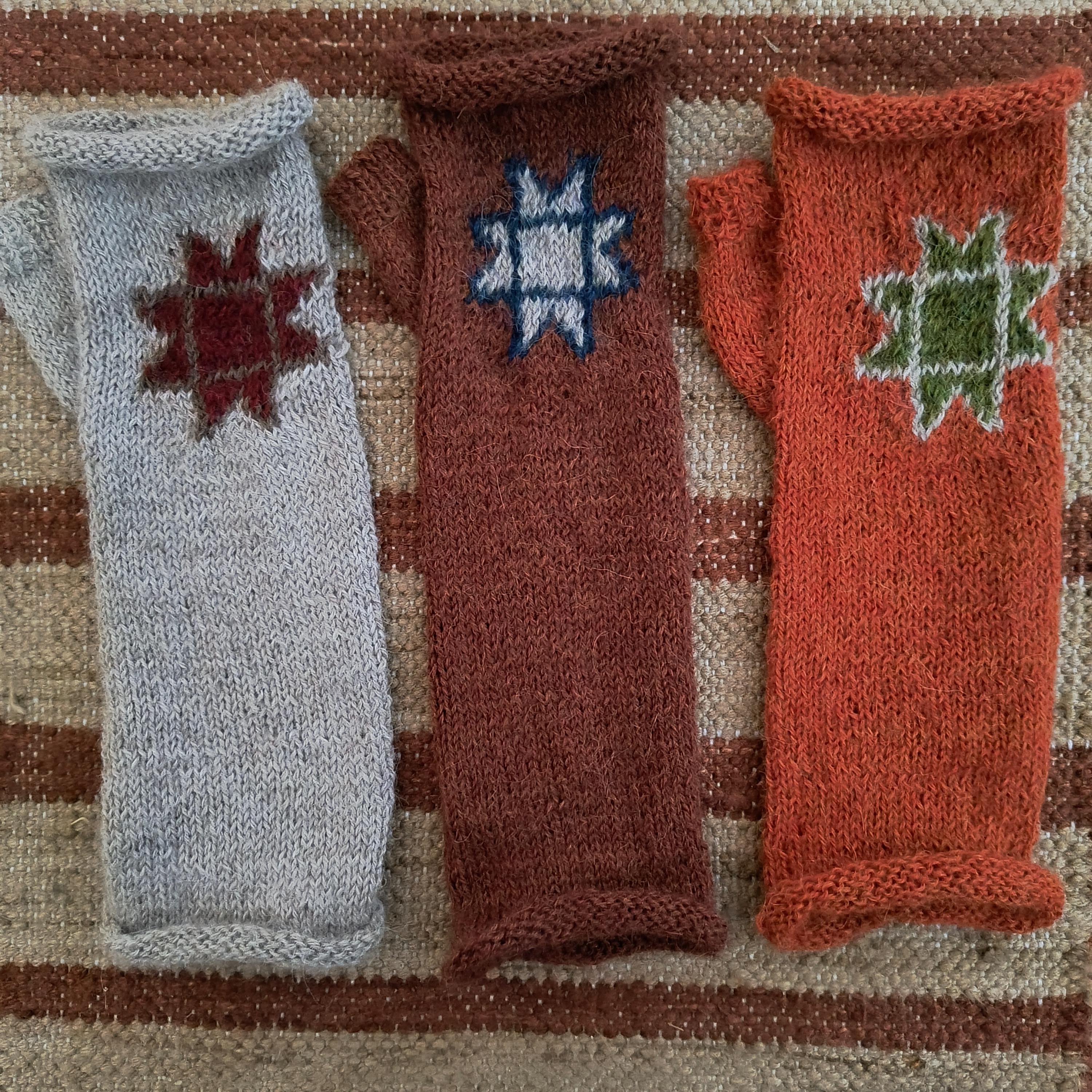 Alpaca Arm Warmers: Stars Beige/brown/orange - Etsy