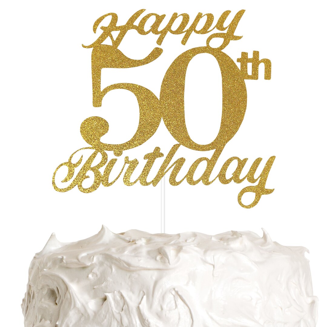 50th Birthday Cake Topper Birthday Party Decorations With - Etsy