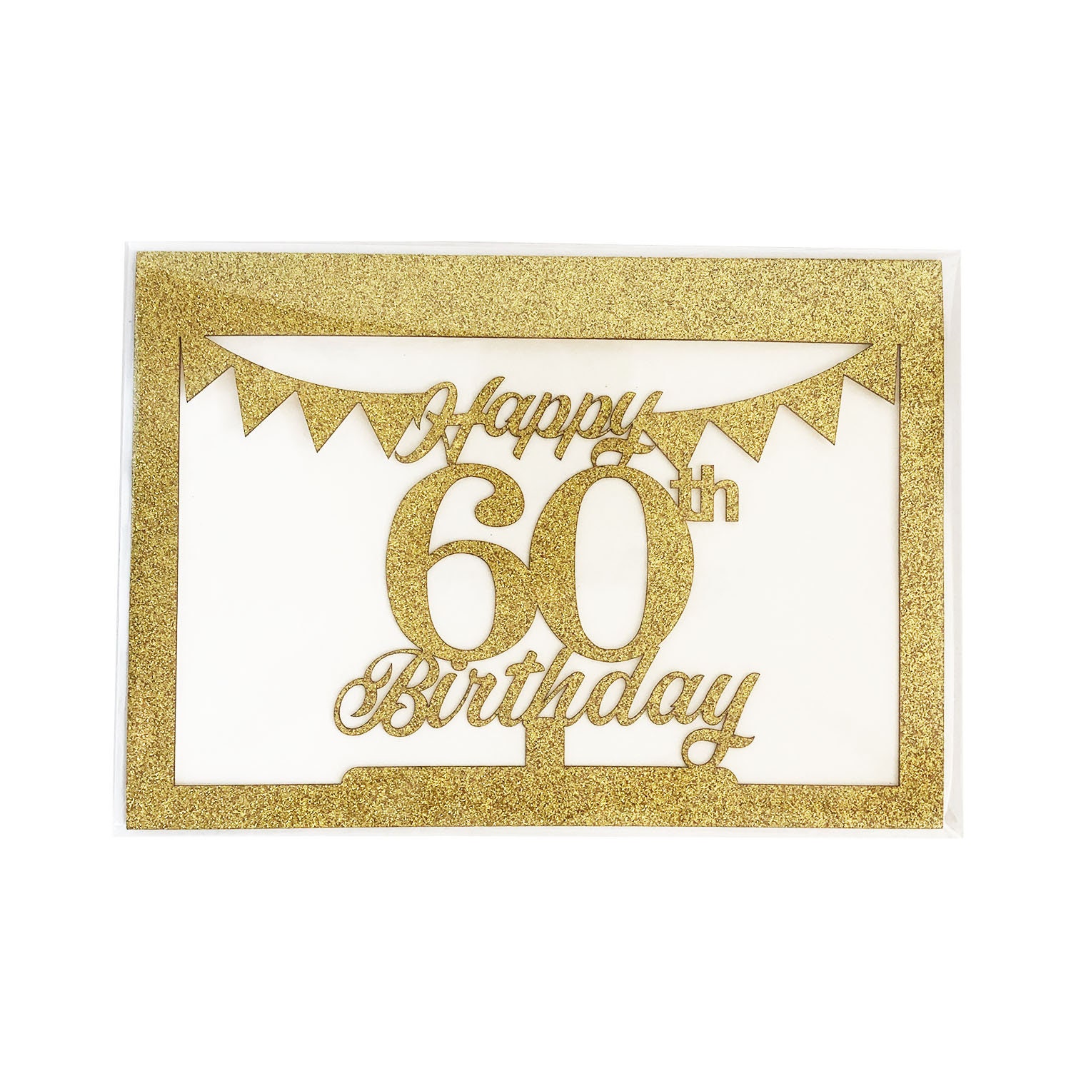 ALPHA K Gold Glitter 60th Cake Topper Shaped Birthday Card - Etsy