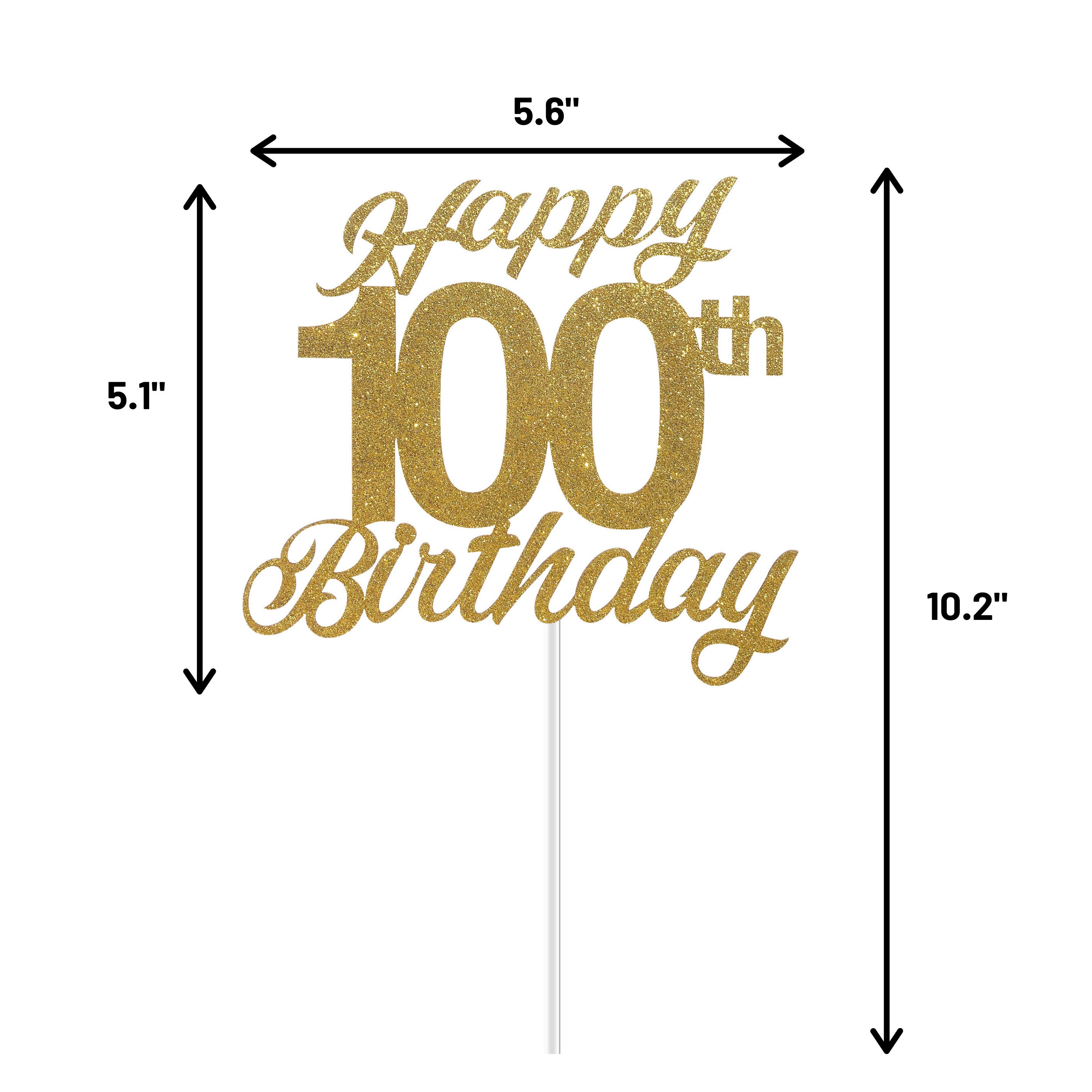 Tarjeta De Cumpleaños Número 100 - Decoración Especial Para 100 Años, Regalo Perfecto