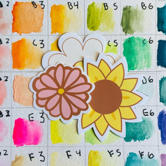 flower stickers etsy