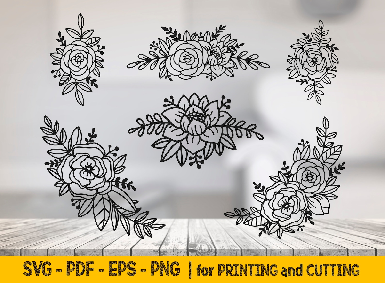 Border Svg File Cricut Flowers Svg Cut Files For Cricut Floral Etsy