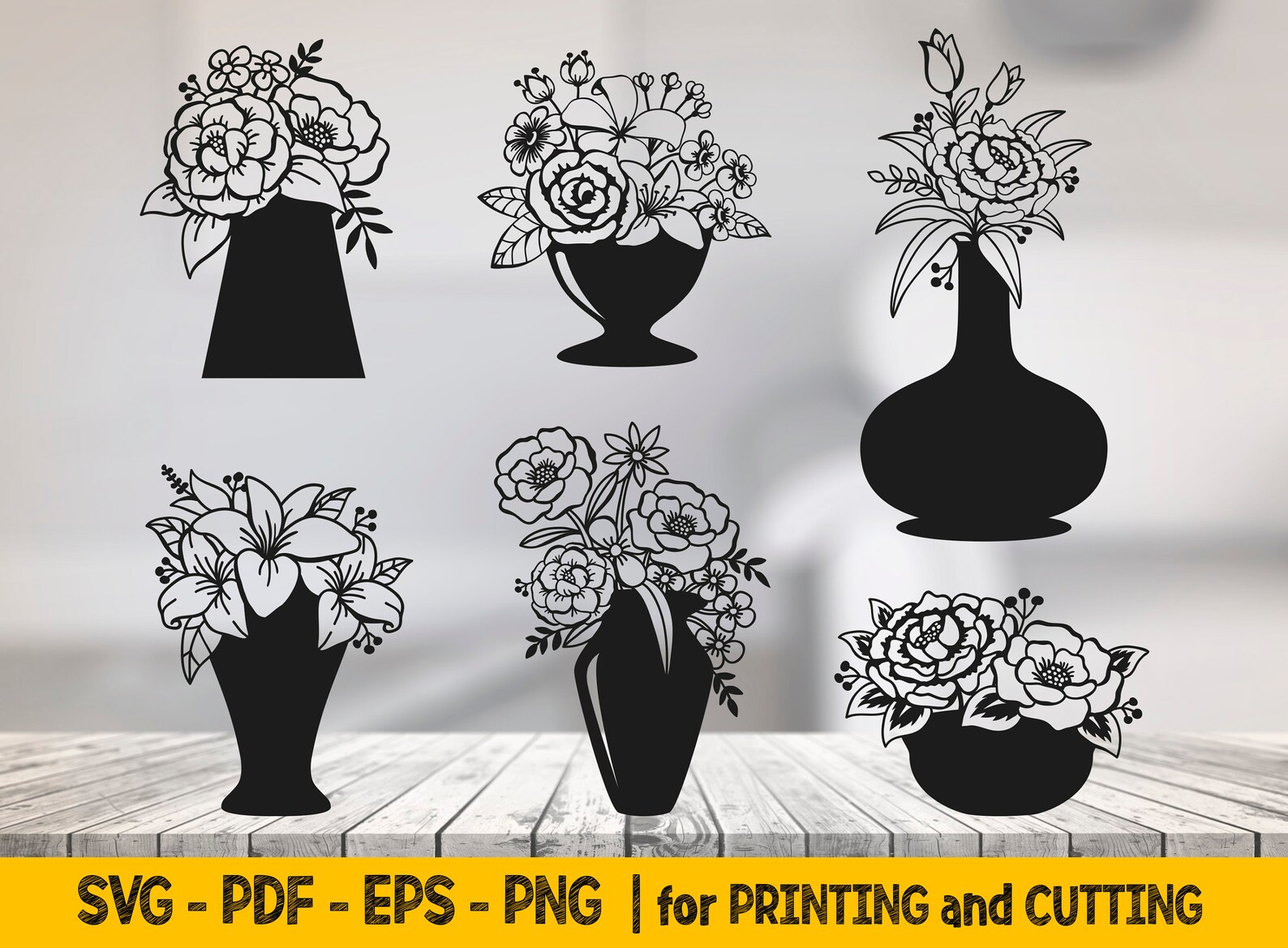 Flower Svg Files For Cricut Vase Svg File Flower Vase Svg Etsy