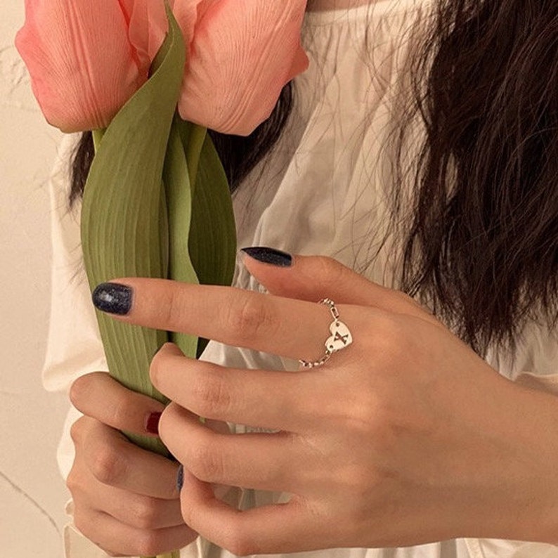 Sister/'s Gifts Custom Letter Ring in Sterling Silver Personalized ring Dainty Initial Ring Minimalist Personalized initial ring