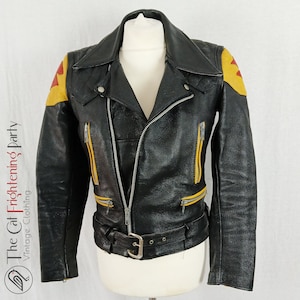Vintage Rare 1960s Eagle Leathers, Made in England, Leather Motorcycle Jacket, Size 38/S Rare 60s Biker Jacket, Genuine Leather