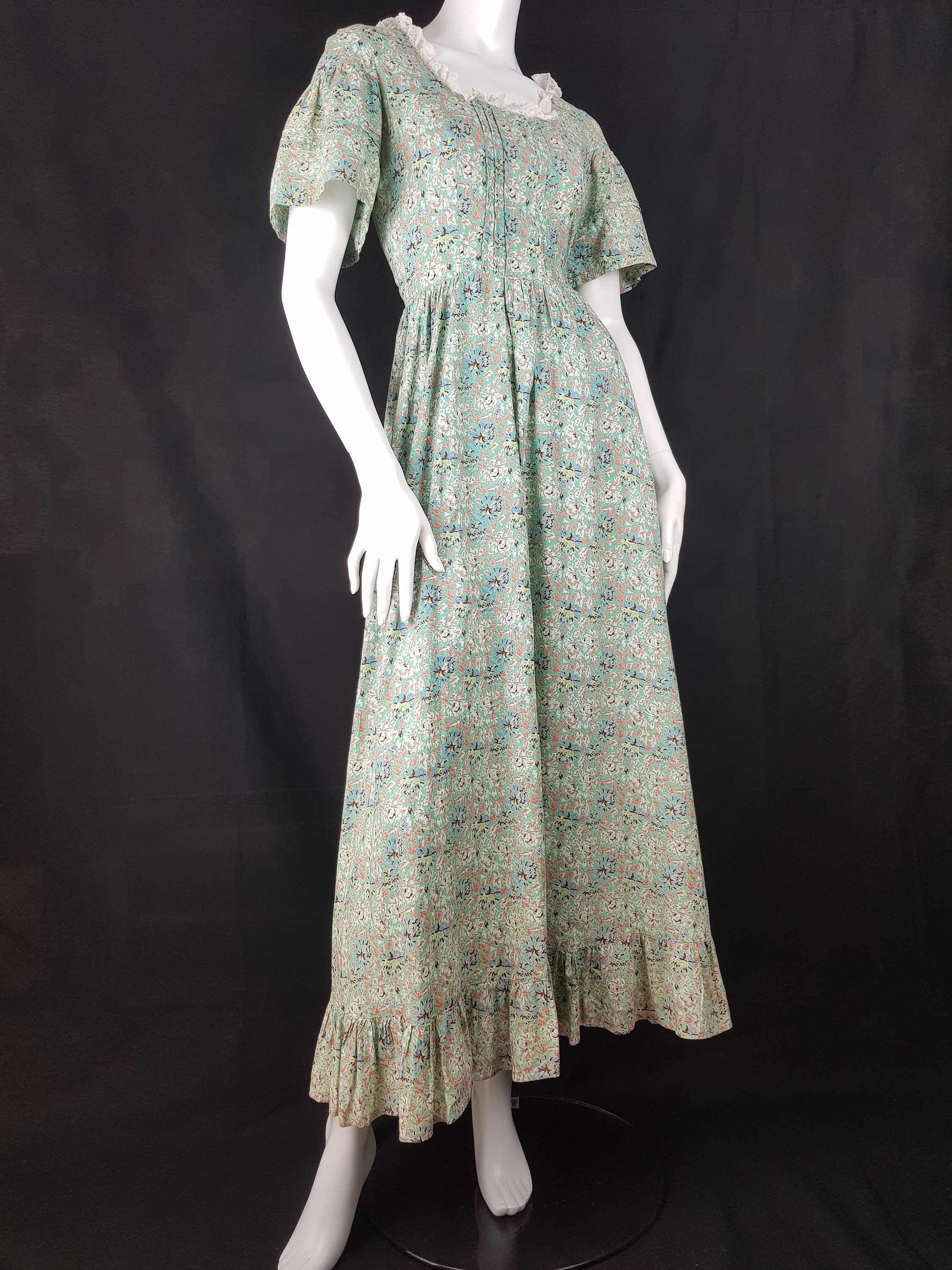 Vintage 1970's Laura Ashley Dress Made In Wales Floral Etsy