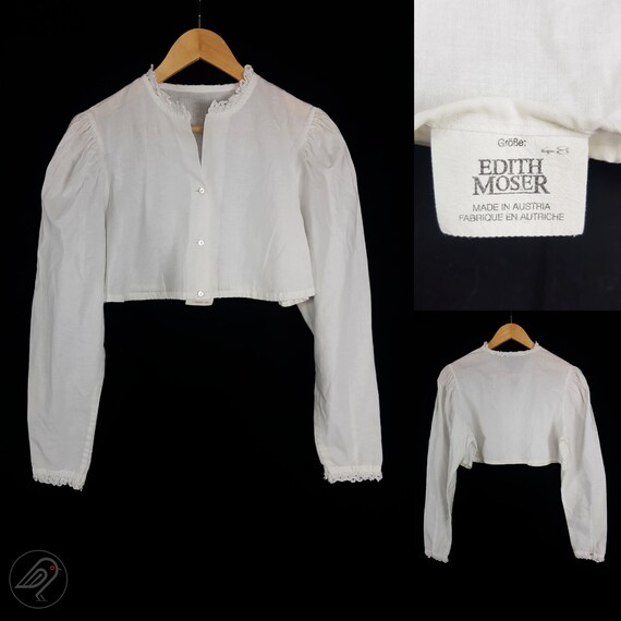 Edith Moser Austrian Bavarian Cropped Blouse Size… - image 1