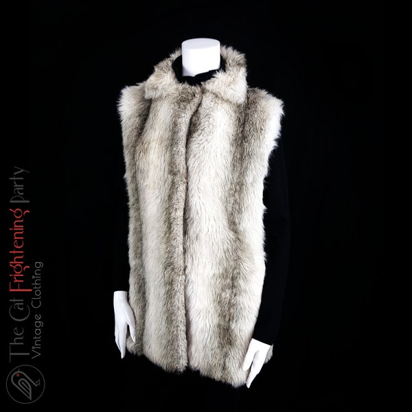 Vintage 1970s, Size 12-14 (Vtg 16) Faux Fur Gilet, Long Fur Waistcoat, 70s Hippie, Bohemian, Penny Lane, Glam Rock, Daisy Jones, Fur Vest