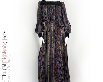 Vintage 1970s, Jean Allen Maxi Dress, Size 8-10 (Vtg 12), Vintage Bohemian, 70s Maxi Dresses, Hippie 60s/70s,