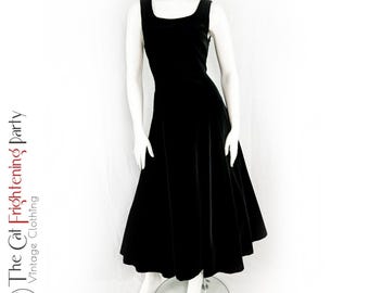 Vintage Laura Ashley Dress, Long Black Velvet Dress, Size 8, Vintage Riding Dress, Evening Dresses, Riding Dress, Laura Ashley Dresses