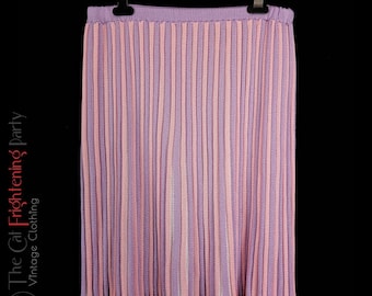 Vintage jaren 80-rok, maat 14/14/16, pastelkleurig gestreept, gebreide rokken, geplooide rokken, vintage jaren 80 pastel, jaren 80 pop, jaren 80 neons, unieke vintage