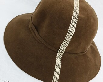 Vintage Yves Saint Laurent bohemian floppy hat Vintage Yves Saint Laurent Hat Leather Patchwork Bohemian  main image 3
