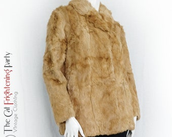 Vintage Blonde Fur Coat, Size 12/14, Vintage Glamour, Genuine Fur, Coney Rabbit Fur Coats, Vintage Fur Coats, Light Fur, Womens Fur Coats
