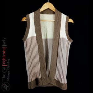 Vintage Knitted Waistcoat, One Size 12/14/16, Vintage Sweater Vest, Wool Tank Top, 70s Hand Knitted, Handmade 1970s Knitting,