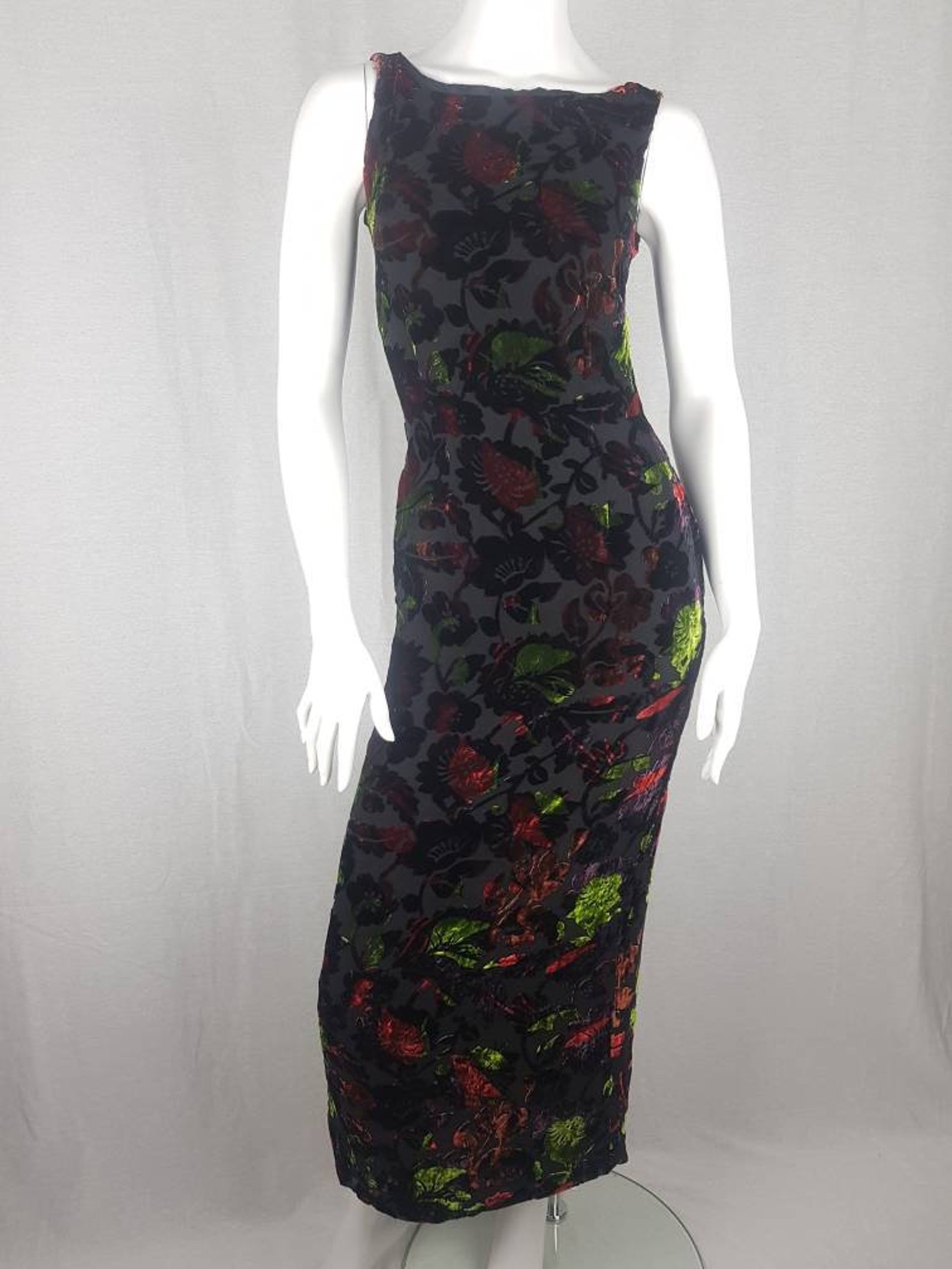 Vintage Monsoon Twilight 90s Evening Dress Devore Silk Burnout | Etsy
