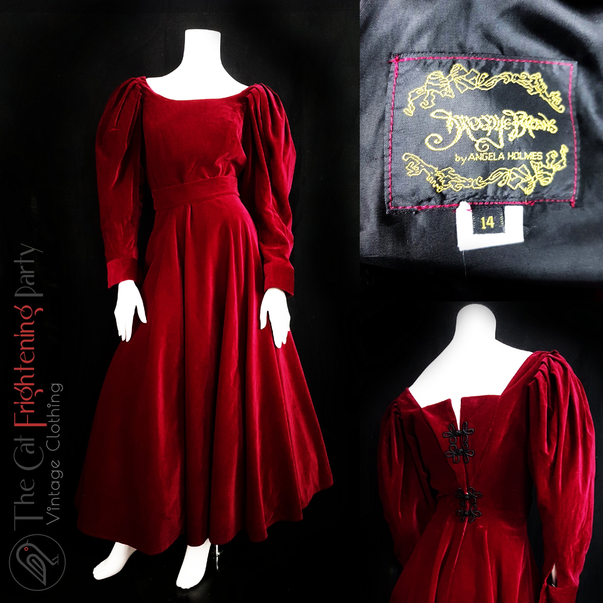 70s 80s Vintage ウール　ドレストラウザーズ　タロンジップ Vintage 80s, Droopy & Brown Dress, Size 10 (Vtg 14) Red