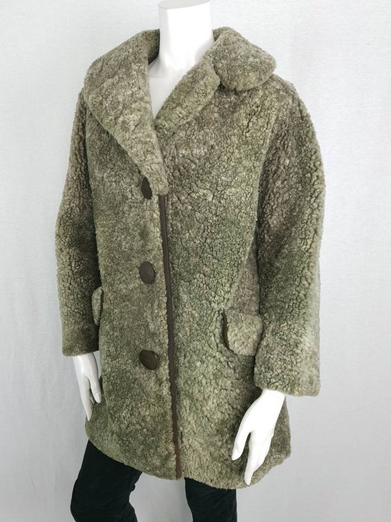 Vintage 1950s/60 Teddy Style Sheepskin Coat Draff… - image 8