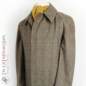 Men&#39;s Vintage Overcoat, Size 42&quot;, Vintage Burton Coat, Brown Tweed Check, Raglan Sleeve, Men&#39;s Vintage Coats, Classic Overcoats, Gents Tweed