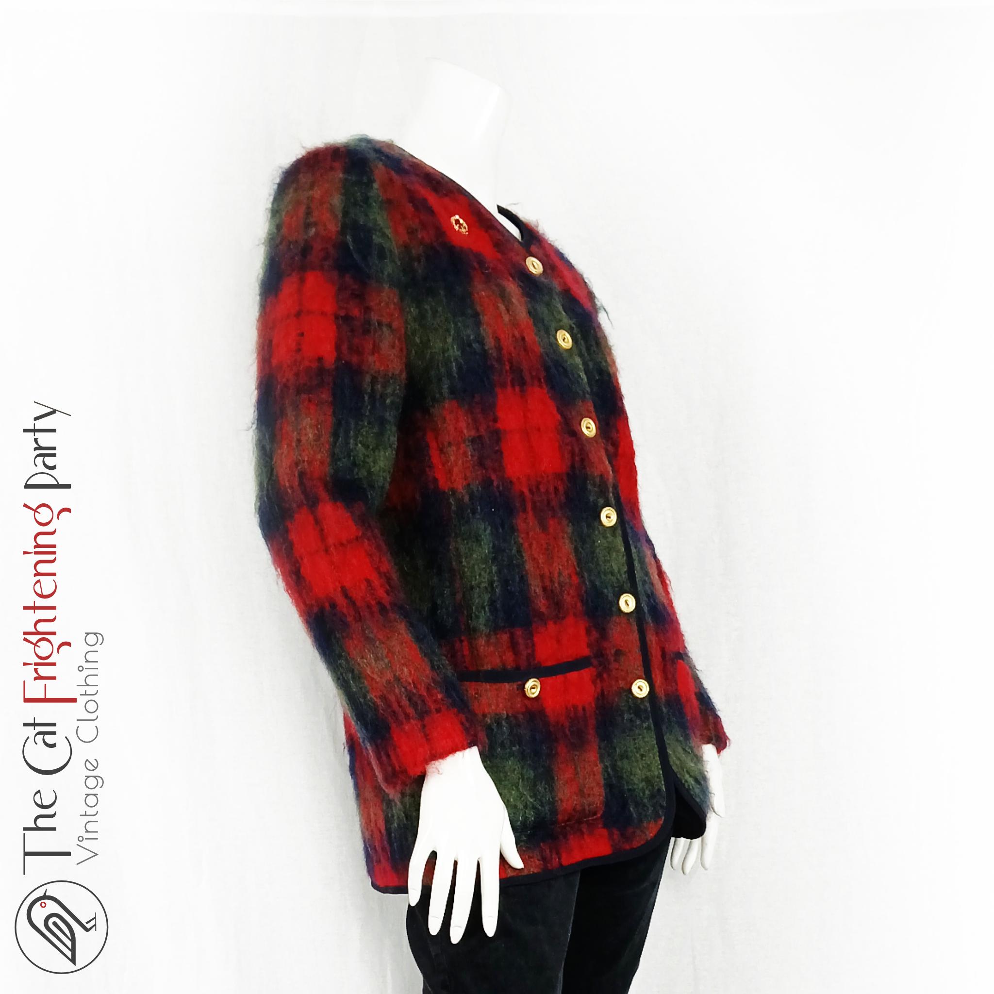 【人気ショップが最安値挑戦！】 1980s Vintage Jacket, Mohair Plaid Tartan 38/10-12, Size ジャケット・アウター