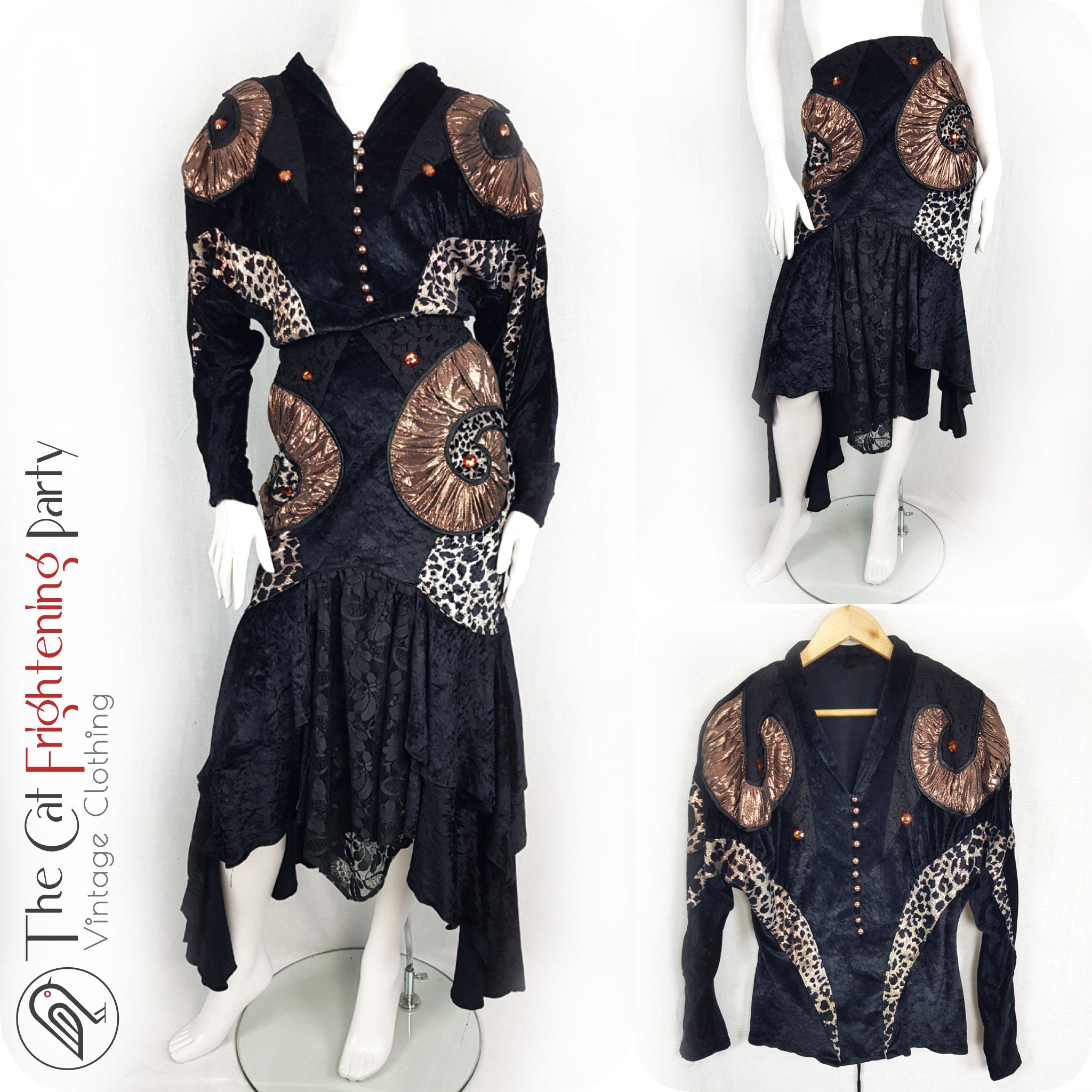Vintage HV4 Paris Rockstar Outfit Size 14 Skirt & Jacket Vintage HV4 Paris Rockstar Outfit Size 14 Skirt & Jacket