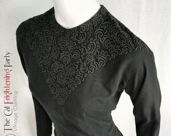 Vestido original de los años 40, vestidos vintage de los años 40, talla 8-10, crepé de lana negro, ropa de mujer de los años 40.