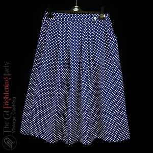 Vintage Skirts, Size 12, Blue & White Polka Dot, Full Circle Skirt, 1950s Style, Rockabilly, 50s Jive, Psychobilly, Pin-up, Retro 50s Skirts