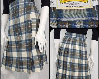 Girls Kilt Skirt Age 11-12 Pringle Of Scotland Tartan Check Plaid Pure Wool