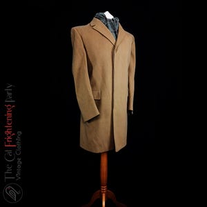 Abrigo vintage para caballeros, talla 38/40&quot;, abrigo color camello, abrigo de lana y cachemira, abrigo de lana color canela, abrigos vintage para hombre, abrigos formales