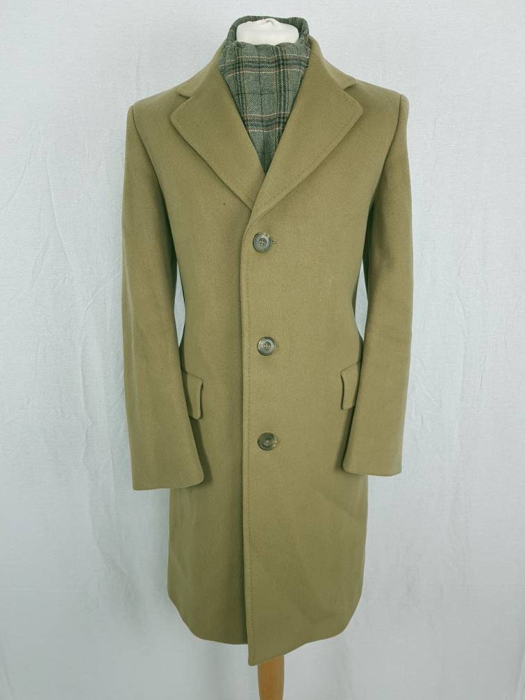 Vintage Crombie Overcoat 40 Chest Camel Brown Pure Wool Etsy
