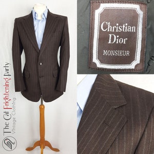 Mens Vintage Christian Dior Monsieur Blazer Gessato Marrone Pura ...