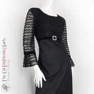 robe vintage des années 1960, taille 10, dentelle noire, longue robe de soirée, robes de soirée des années 60, robes de cocktail, starlette d&#39;Hollywood, glamour vintage,