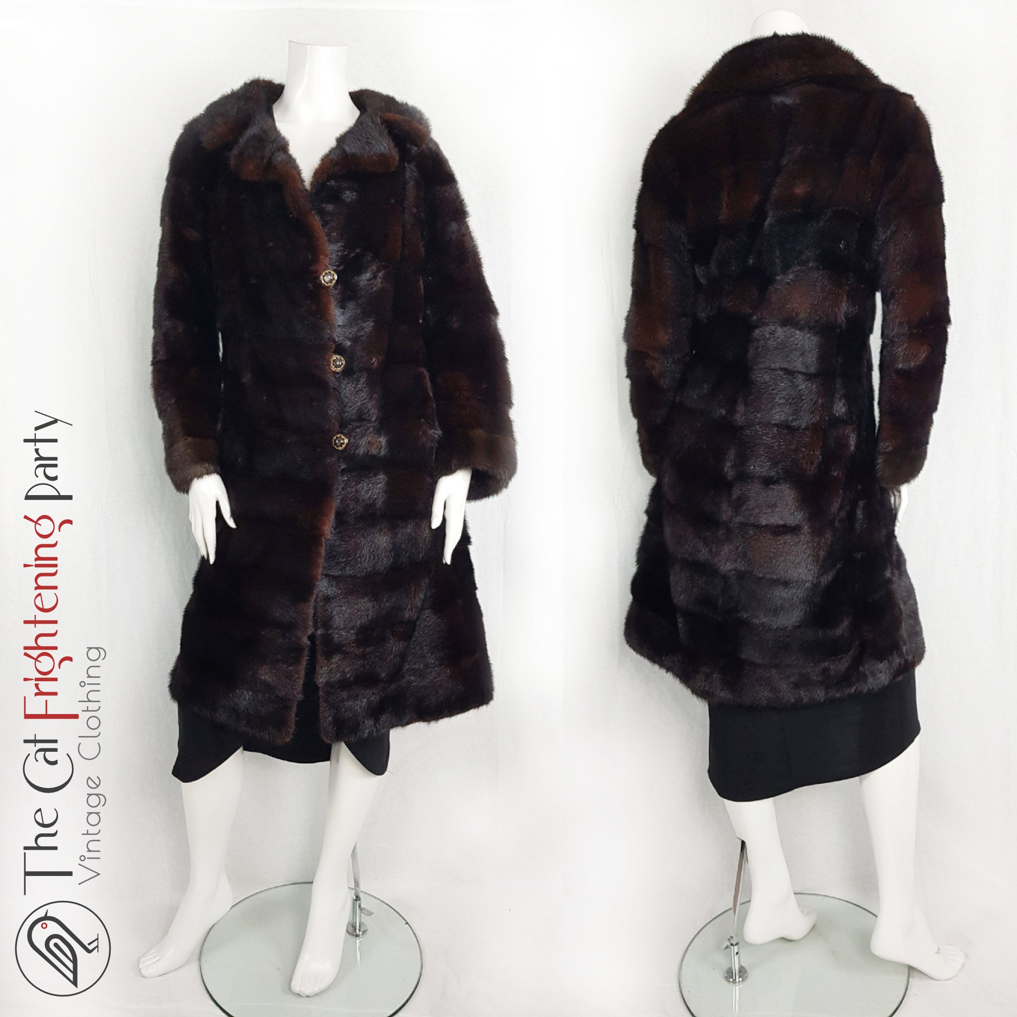 Vintage Genuine Real Fur Coat, Size 14-16, Penn Fifth Avenue