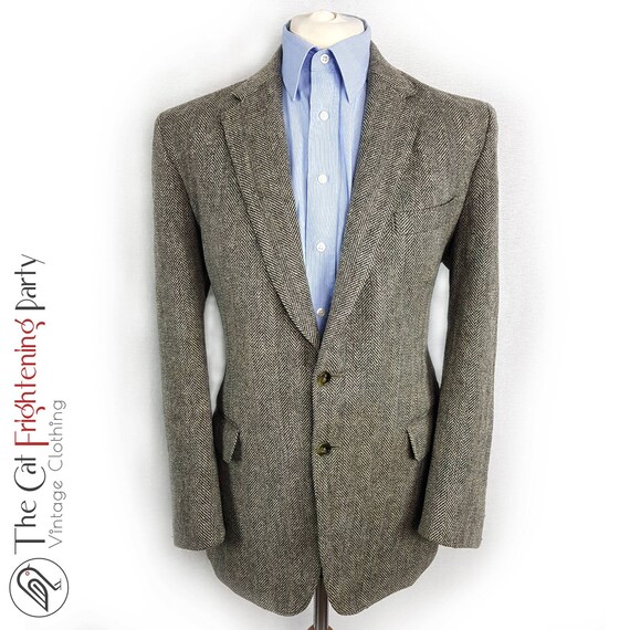 Vintage P J Haggart 42 Chest Tweed Jacket Green Grey Blazer