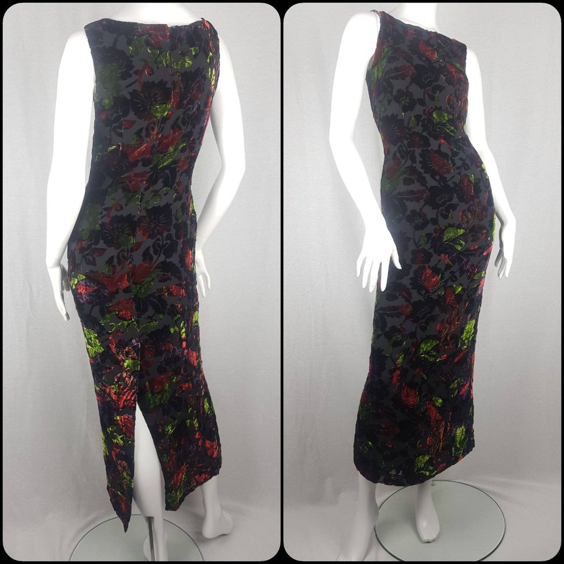 Vintage Monsoon Twilight 90s Evening Dress Devore Silk Burnout Etsy