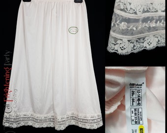 Vintage Deadstock St Michael's Half Slip taille 10-12 (12-14 Vtg) Wild Rose doux rose jupon jupon dentelle bordure ourlet