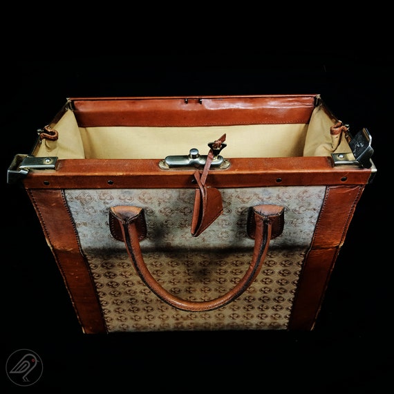 Vintage Gladstone Bag Parfums Rochas Paris Vintage Fashion House Maison Rochas Small Suitcase Weekend Bag Brown Leather Marcel Rocha Etsy Canada