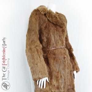 Vintage bontjas, konijnenbont, maat 12 (VTG 14), reebruin, echt konijnenbont, echt bont, vintage bont, herfstvintage, boho