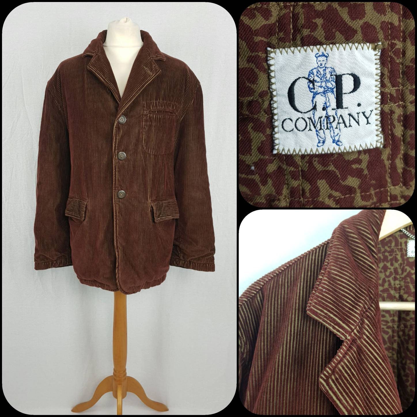 C.P. Company, Brown Corduroy Jacket, Mens Coat, Size Eu52/uk42