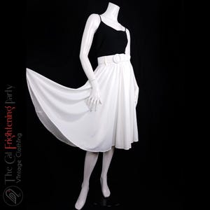 Vintage Skirt, Size 8, White Chiffon, Full Circle Skirts, 80s Does 50s, 1950s/1960s Style, 50s Rockabilly, Swing, Jive, Belted Skirts,