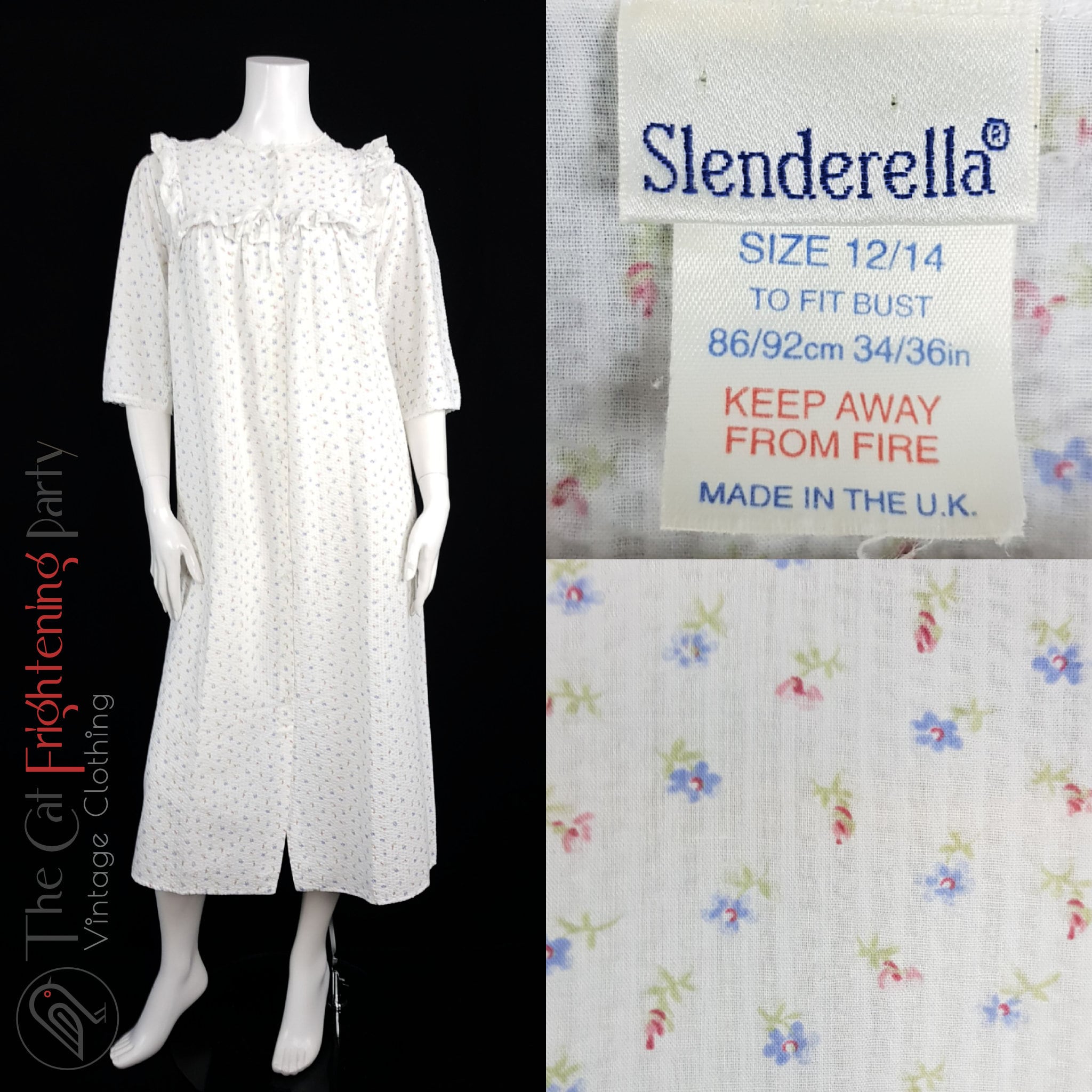 High Neck Nightgown Etsy UK