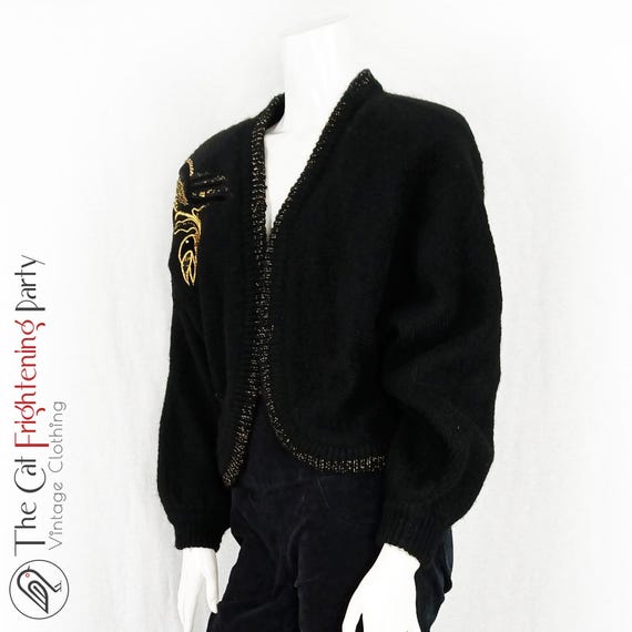 Vintage 80s 90s Green Hooded Oversized Cardigan 12 14 16