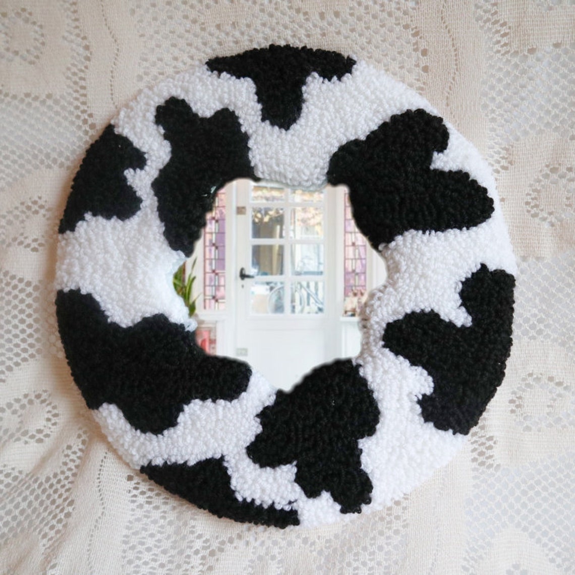 Punch needle Mirror/Rug mirror/Tufting mirror Etsy