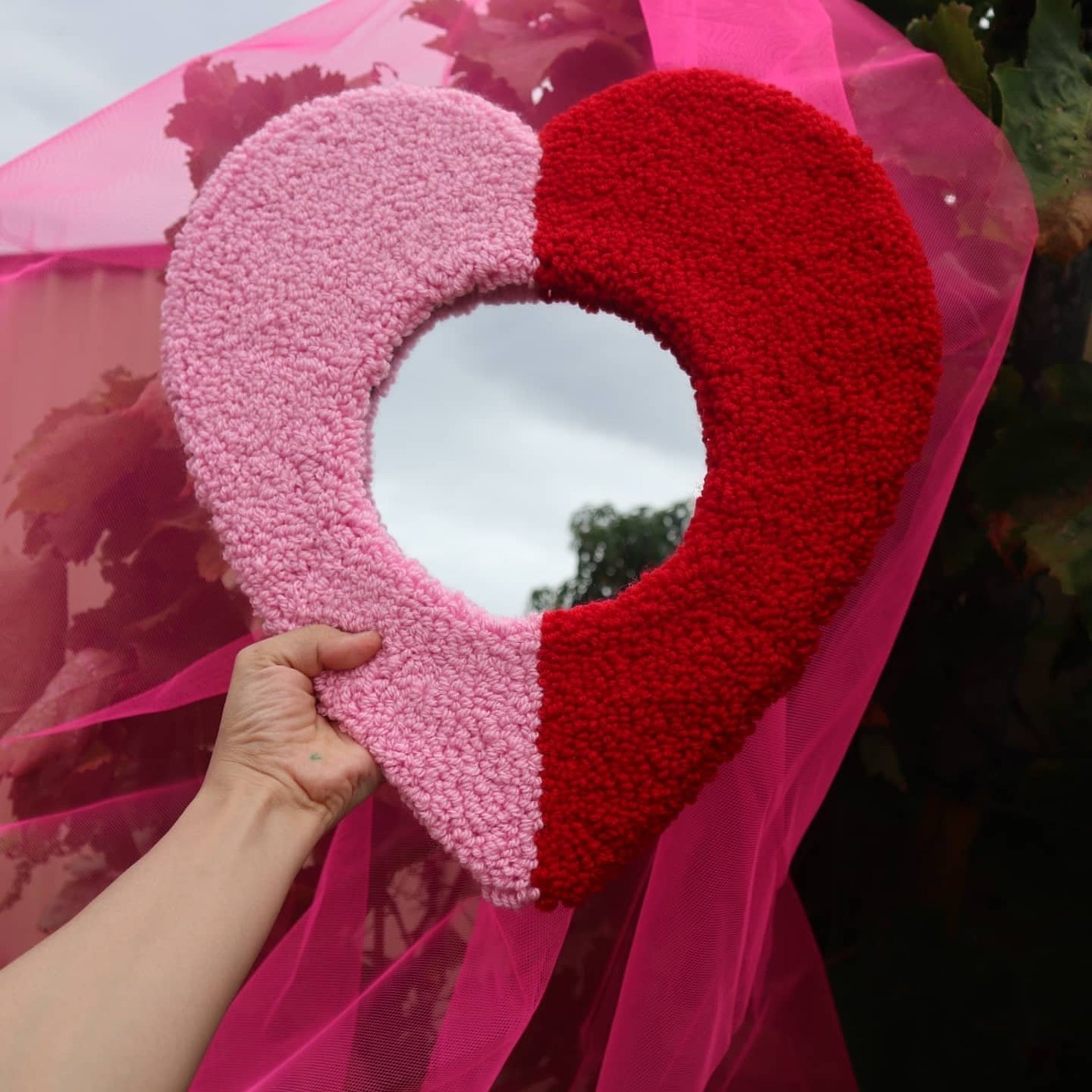 Rug Mirror/tuftedmirror/ Punch Needle Mirror/custom Mirror Etsy