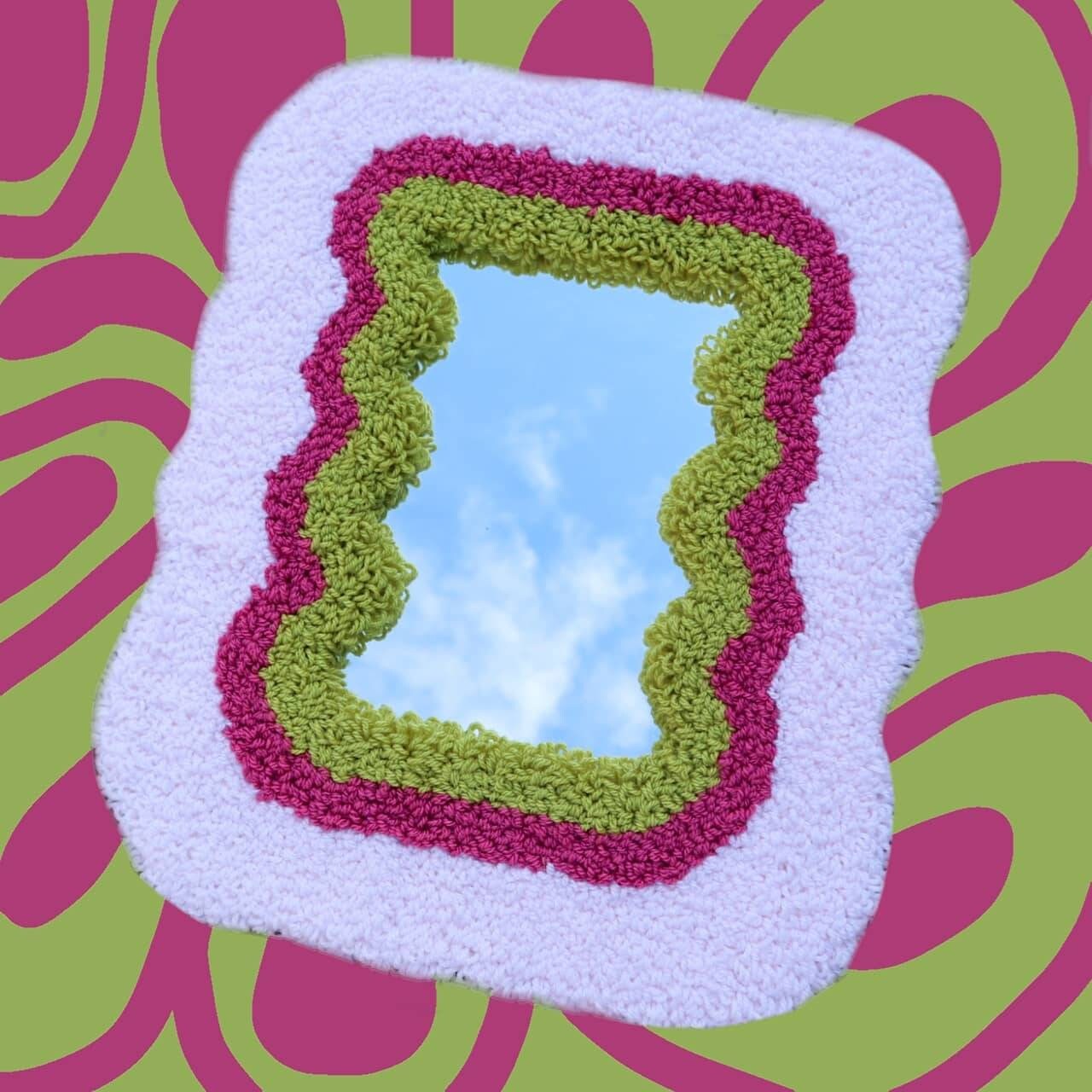 Punch Needle Mirror/Tufted Mirror 47x39cm Etsy