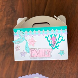 Favor Box Mermaid, box, siren, under the sea, ocean