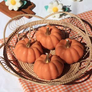 Pumpkin Candles / Hand-Poured, Unique, Scented Soy Wax, Home Decor, Cute Candle