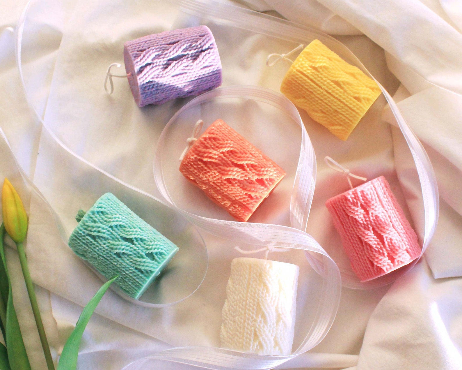 Knitted Wool Candle Yarn Candle / Scented Soy Wax Cozy Cute Etsy