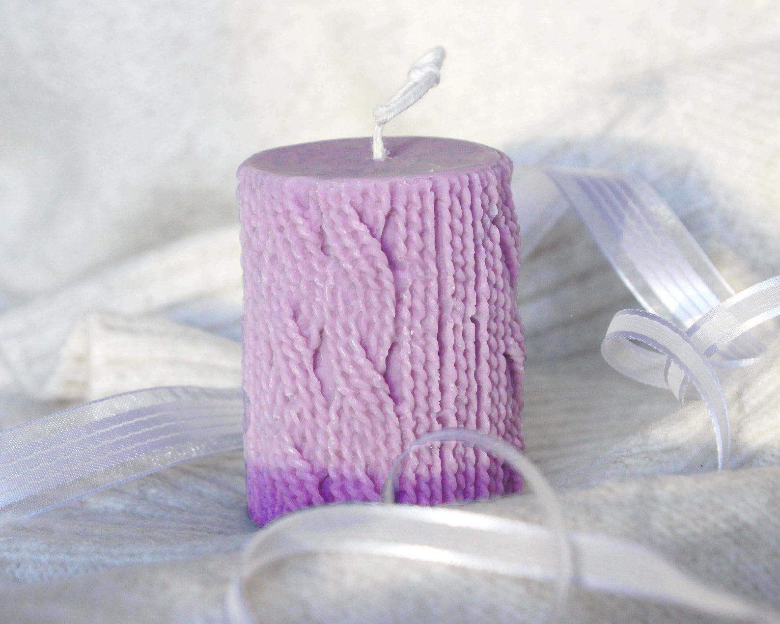 Knitted Wool Candle Yarn Candle / Scented Soy Wax Cozy Cute Etsy