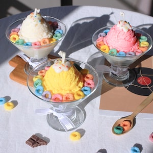 Ice cream Candle (Cereal Candle), Unique Colourful Cute Soy Scented Candle